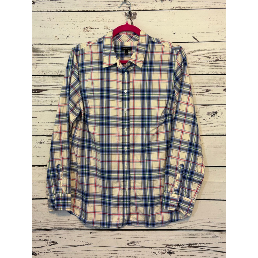 Women's Talbots Plaid Button-Up Shirt Size M Multicolor - Picture 2 of 6